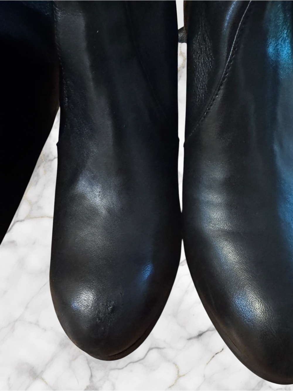 Stuart Weitzman Highland Black Plonge Stretch Leather Over-the-Knee Boots Sz 8.5 - Picture 10 of 13
